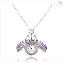 목걸이시계 회중시계 OWL Purple 부엉이 포켓워치  선물케이스 보증서