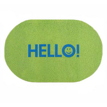 현관 매장 출입 대형 헬로우 타원형 코일 발매트, 헬로우 타원형 코일 발매트(50x80), 그린, 1개
