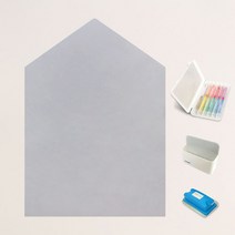 키룸 찰떡보드 유아자석보드 + 터치프루프 색연필 + 자석거치대 + 탈부착 지우개 세트, 유리용 집모양