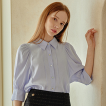 리안뉴욕 온라인단독 퍼프소매 주름 블라우스