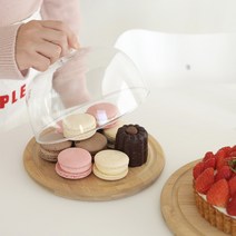 안나 우드 케익 돔 커버 SET (3size), M