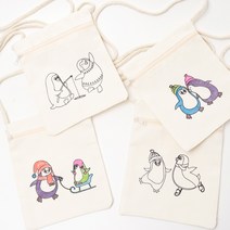 캔버스천 휴대가방 c형 펭귄 크로스백 에코백 만들기