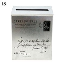 인테리어 예쁜 전원주택 택배함 스탠드 우편물 주택 디자인 엔틱 단독주택 야외 고급 미니 소리함 우편함 우체통 레트로 금속 사서함 벽 마운트 메일 상자 사서함 버킷 신문 편지, 18