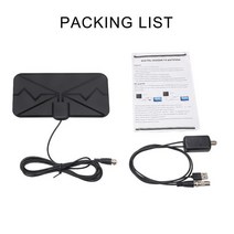HDTV 실내 디지털 증폭 TV 안테나 3600 마일 업그레이드, [01] Black, 01 Black