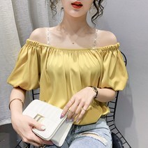 RENXING 오프숄더 시폰 셔츠 2022