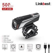 Linkbest 1000 루멘 자전거 라이트 전면 헬멧 램프 USB 충전식 LED 3400mAh 헤드 액세서리, 01 LF-23A