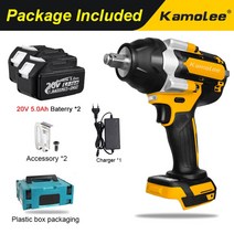 샤오미전동드라이버 Kamolee-1800N.M 토크 DTW700 브러시리스 전기 임팩트 렌치 마끼다 18V 배터리용 1/2, 07 Two BAT Plastic A_02 EU