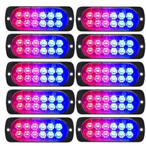 앰버 라이트 트럭 스트로브 12LED 스코프 경고 LED램프, T03-Red-Blue