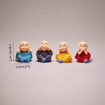 벽선반 48 pcs Buddha Monk Statue Miniature Figurines Showpiece for Wall Shelf Table Desktop Car Dash, 한개옵션1, 06 4pcs