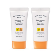 더페이스샵 내추럴 선 에코 슈퍼 액티브 선크림 50ml 1+1, 2개