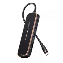 햅시 100W 6포트 USB C타입 HDMI 멀티허브 4K 맥북 삼성 덱스 미러링 PD충전, 블랙