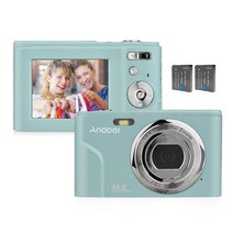 Andoer 휴대용 디지털 카메라 48MP 1080P 2.4인치 IPS 화면 16X 줌 자동 초점, 녹색