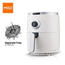 에어프라이기 미니 스팀 에어프라이 MIUI-가정용 지능형 3L 대용량 에어 프라이어 오일 없음 디자인1248257 L3, 에어프라이기 미니 스팀 에어프, 01 단일 탱크, 02 White