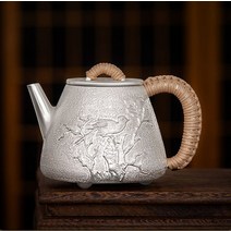 수입 수제작 99.9% 순은 주전자 은다관 순은 다도 다기 티팟, 300ml, 단일사이즈