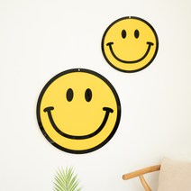 코메샵 입체 대형 스마일액자 돈들어오는그림 행운을부르는 액자, 매직후크(타일형), 노랑스마일 500x500mm