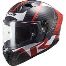 LS2 FF805 카본 풀페이스 오토바이 헬멧 바이크 용품, L, RACING RED WHITE