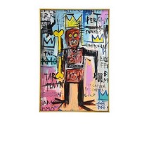 Basquiat 장 미쉘 바스키아 작품 / 호텔 카페 집 거실 인테리어 캔버스 벽걸이 그림액자 27, 골드