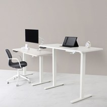 3색상 전동식 높이조절 모션데스크 1400MM 스탠딩 책상 충돌방지 센서 FDE1400, 오크