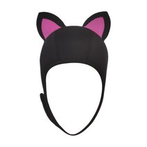 사랑스러운 고양이 귀 스쿠버 다이빙 후드 여성을위한 수상 스포츠 열 서핑 후드 착용 및 이륙이 편리하게, 로즈 레드 이어