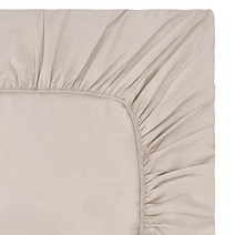 CRAFTSWORTH 100 이집트 면 시트 퀸 4피스 세트 네이비 블루 엑스트라 딥 포켓 플랫 매트리스 베개 커버 퍼케일 호텔보다 우수한 럭셔리 품질, Full - Fitted Sheet, Beige
