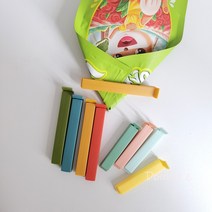 밀봉 클립 스낵 신선한 차 분유 주방 식품 가방 단색 봉지 집게, 8cm 혼성 10개