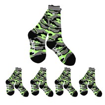 버즈런 스키 스노우보드 남성 여성 방한 양말 5켤레, 캐모그린