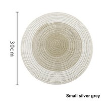 야자매트 엘리베이터보양 체크철판 식생매트 2021 최신 라운드 단열 매트식탁 매트노르딕 서양 음식 매트그릇 매트티 컵 매트일본 면 대마 접시, 베이지, 30cm, 둥근