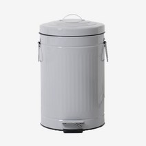 무소음 양철 컬러 페달 휴지통 3L 카페 사무실 쓰레기통, 블랙