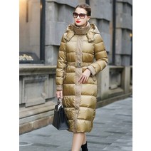 여성 겨울 롱 퍼 재킷 럭셔리 90 오리 코트 두꺼운 파카 후드 한국 솜털 깃털 여성롱 대학생 다운 벨트롱패딩
