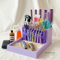 베베텐 멀티박스 가위정리대 가위거치대 가위정리함 원목 츄레이, 1Ea, 연퍼플