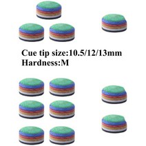 당구큐팁 CUPPA 레인보우 당구 큐 다층 경도 13mm, 6.3pcs Rainbow 13mm