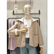 써스데이아일랜드 후드 하트 퀼팅 점퍼 T226MJP140