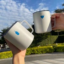 무배 블루보틀 화이트 트래블 머그컵 350ml, 푸른 색