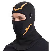 SAIVEINA 아웃더어 자전거 오토바이 등산 낚시 방한 보온 기모안감 바라클라바 통기성 신축성 있는 남성용 롱후드넥워머, 블랙