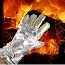 카스톤 단열장갑 고온방열 500도 알루미늄박 공업용 산업용 다섯손가락 플렉시블 방화 용접 장갑 다목적, 단품