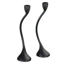 북유럽 캔들 홀더 홈 장식 캔들 장식 우아한 장식품 장식 1 쌍 촛대 결혼식을위한 촛대, 아연 합금, 검은 색