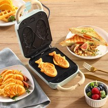 타이야끼 붕어빵 호떡 와플 업소용 기계 new 5 in 1 mini gofrera 토스터 샌드위치 taiyaki maker 벨기에 요리 교체 가능 케이크 팬 전기 가전, 핑크 4, 220v, 에게