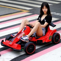 전동 카트 고카트 1인 전기차 킥보드 전동휠 카트라이더 드리프트, 07 고급형 레드/리모컨/블루투스, 듀얼 드라이브