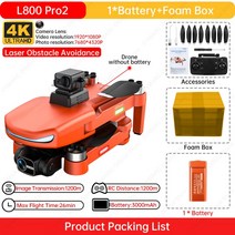 저무리 호환제품 L800 Pro2 GPS 드론 4K 전문 HD 카메라 3 축 짐벌 브러시리스 모터 5G 와이파이 FPV 드론 VS KF102 Max RC 쿼드콥터, 08 L800 Pro2 1B FB