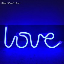 KUUPLE LED 네온 사인 Love Signs Light 웨딩 파티 키즈 룸 거실 바 펍 호텔 Xmas 선물용 벽 장식 조명, love-Blue