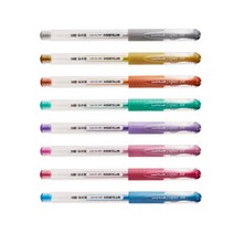 미쯔비시 10개입 메탈릭 중성펜 UM-151-07 1세트 시그노 유니볼 0.7mm 8W81C021, 1개, 메탈릭 레드