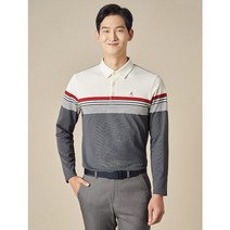 [빈폴골프] 남성 애쉬 보더 스트라이프 칼라 티셔츠 BJ1841B034