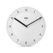BRAUN BC06W 스타벅스시계 저소음 공용 벽시계 20CM 화이트 인테리어 시계 브라운 아날로그