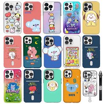 갤럭시S22플러스 BT21 코야 알제이 미니니 버디 그린 소프트 투명 카드 홀로그램 아쿠아 젤리 케이스 S906