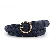 남성벨트 Women Belt Fashion Ladies Woven Belts Korean Style Casual Decorative Dress Jeans Round Buckle B
