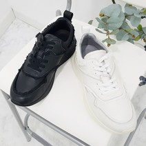 치콘 리얼 소가죽 빈티지 스니커즈 키높이 효과 수제화 블랙 화이트 유니크 디자인 데일리슈즈