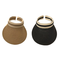 수맘 수엠W 여성 라탄 밀짚 모자 썬캡 2P