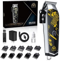 남성용 헤어 클리퍼 전문 이발사 커팅 그루밍 키트 패널 2개 및 가이드 빗 10개 스타일리스트 헤어컷 가정용 USB 충전식 무선 트리머BEAULUSH