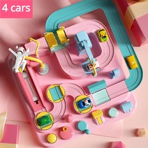 귀여운 핑크 레이싱 철도 자동차 모델 경주 교육 장난감 트랙 자동차 모험 게임 51, c 4카
