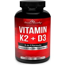 비타민 k2(mk7 & mk4)와 d3 보충제 - 비타민 k amp d as mk-7 100mcg mk-4 500mcg and 5000 iu 비타민 d3 3-in-1 포뮬러 -, 1